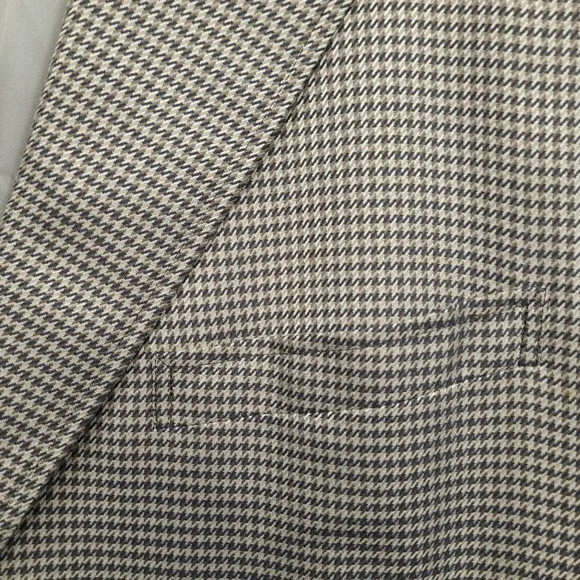 Brooks Brothers Custom Tailored Men's 48 Blazer Sports Coat Silver Houndstooth